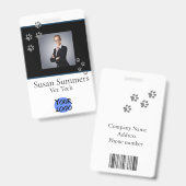 獣医師 グルーマー ペット 犬 猫 ビジネス バッジ (正面＆裏面)