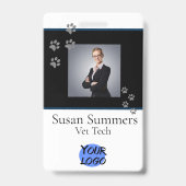 獣医師 グルーマー ペット 犬 猫 ビジネス バッジ (正面)