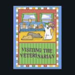 獣医感謝してい用カード ポストカード<br><div class="desc">獣医感謝してい向けの完璧なお気に入りのカード。獣医さんのオフィスで猫や犬が待っている。</div>