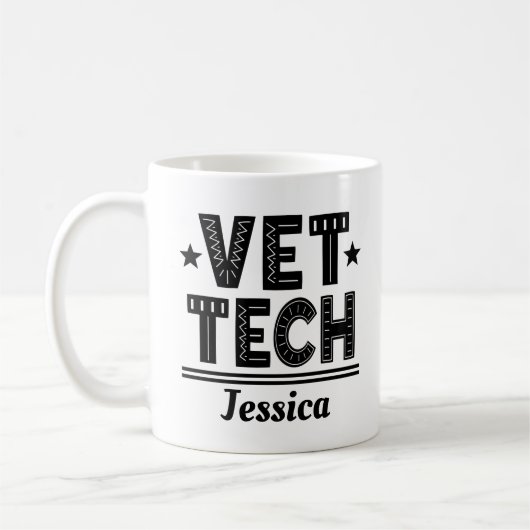 獣医技術者向けの獣医技術ギフト コーヒーマグカップ (左)