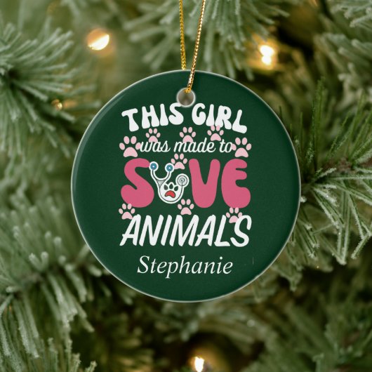 獣医技術者 セラミックオーナメント (ツリー)