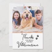 獣医最高のドッグカスタムペット写真獣医 サンキューカード (正面)