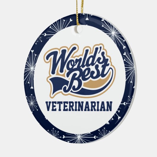 獣医最高の向け世界獣医ギフト セラミックオーナメント (左)