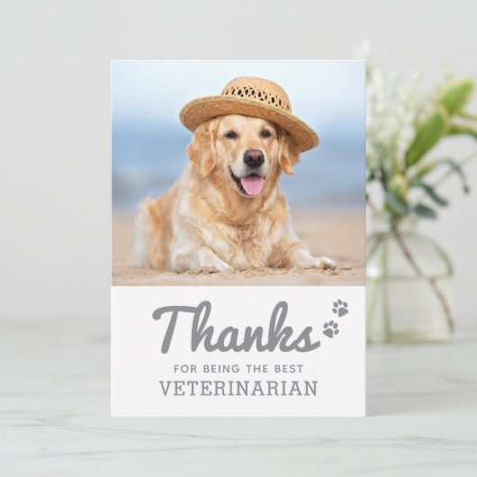 獣医最高の獣医のポート印刷ペットの写真 サンキューカード (スタンド正面)