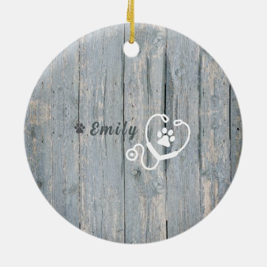 獣医最高の者エバークリスマスプレゼントオーナメント セラミックオーナメント (裏面)