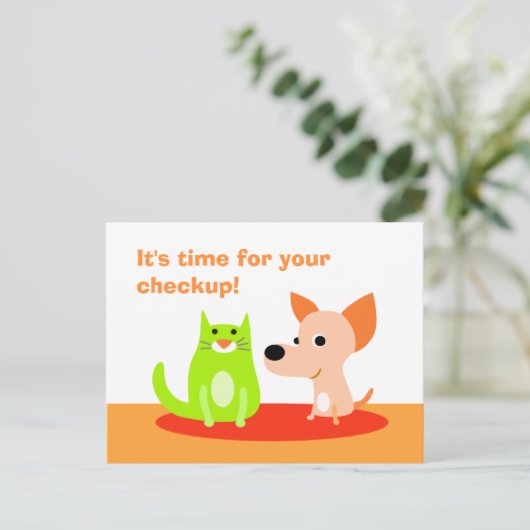 獣医検診注意書き葉書 ポストカード (スタンド正面)
