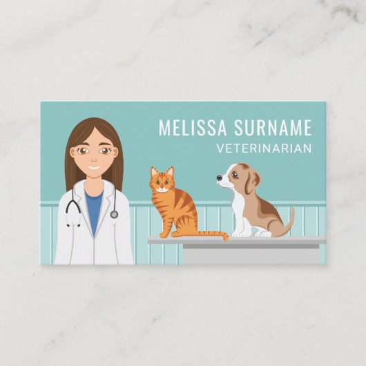獣医獣医ベットウーマンドクターペットケア 名刺 (正面)