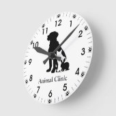 獣医獣医獣医動物ペットストアクリニックトリマー ラウンド壁時計 (傾斜)