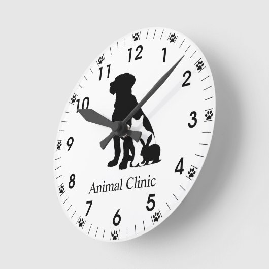 獣医獣医獣医動物ペットストアクリニックトリマー ラウンド壁時計 (傾斜)