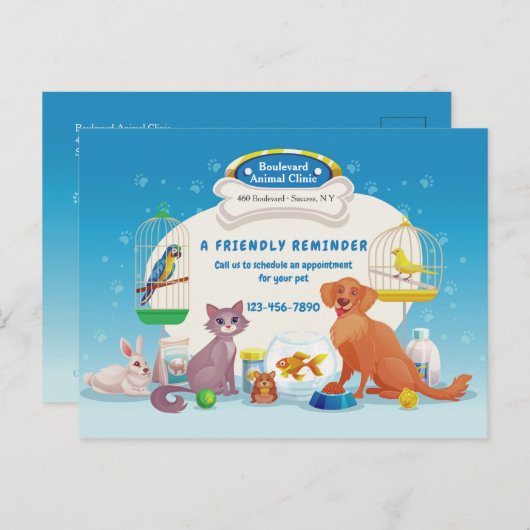 獣医用はがき 案内ポストカード (正面/裏面)