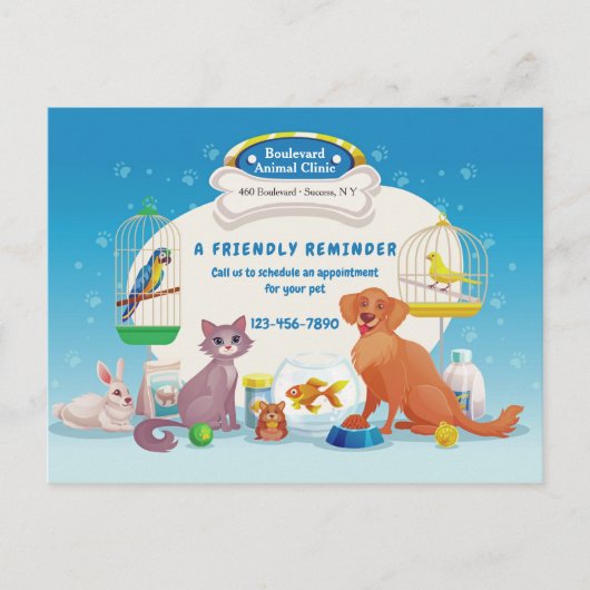 獣医用はがき 案内ポストカード (正面)