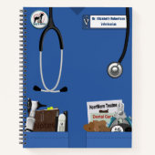 獣医用ブルーポケットデザイン ノートブック (正面)