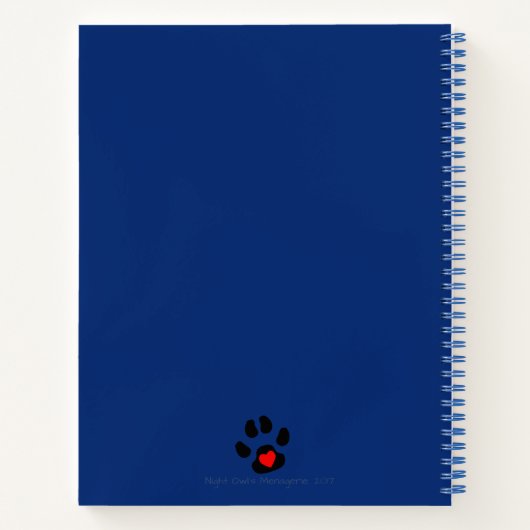 獣医用ポーズポパターン（の模様が）あるケットデザイン ノートブック (裏面)