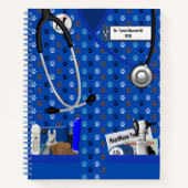 獣医用ポーズポパターン(の模様が)あるケットデザイン ノートブック (正面)