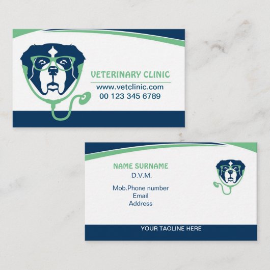 獣医病院の名刺 名刺 (正面/裏面)