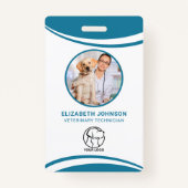 獣医病院の従業員の写真IDバッジ バッジ (正面)