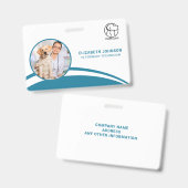 獣医病院の従業員の写真IDバッジ バッジ (正面&裏面)