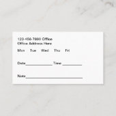 獣医病院アポイントメント名刺 予約カード (裏面)