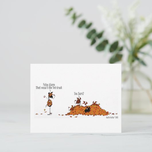 獣医秋から隠れるかわいい獣医シーズンウマ ポストカード (スタンド正面)