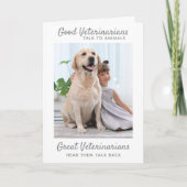 獣医素晴らしのペットパーソナライズされた写真 サンキューカード (正面)
