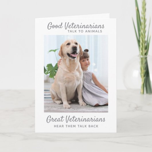 獣医素晴らしのペットパーソナライズされた写真 サンキューカード (正面)