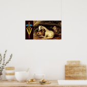 獣医記号金ゴールド付き馬 ポスター (キッチン)