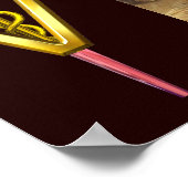 獣医記号金ゴールド付き馬 ポスター (角)