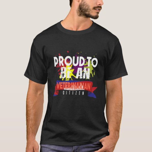 獣医誇りを持ったの市民の職業キャリアワーク Tシャツ (正面)