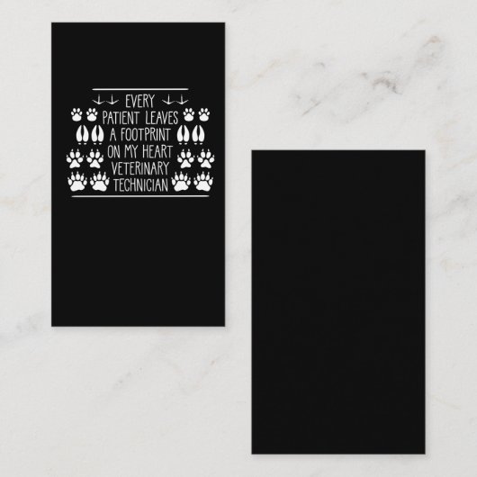 獣医足プリント動物 名刺 (正面/裏面)