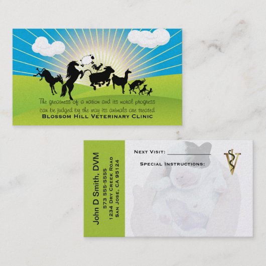 獣医踊り動物名刺 予約カード (正面/裏面)