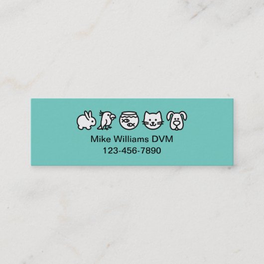 獣医連絡予算名刺 スキニー名刺 (正面)