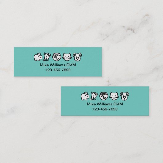 獣医連絡予算名刺 スキニー名刺 (正面/裏面)