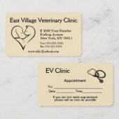 獣医院アポイントメントバックビジネスカード 予約カード (正面/裏面)