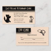 獣医院アポイントメントバックビジネスカード 予約カード (正面/裏面)