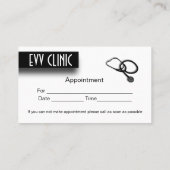 獣医院アポイントメントバックビジネスカード 予約カード (裏面)