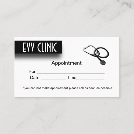 獣医院アポイントメントバックビジネスカード 予約カード (裏面)