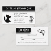 獣医院アポイントメントバックビジネスカード 予約カード (正面/裏面)