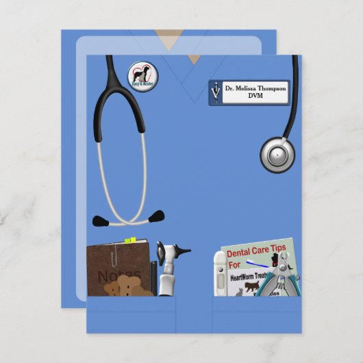 獣医院発表 招待状 (正面/裏面)