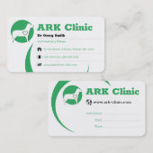 獣医院 |情報アポイントメントカード 予約カード (正面/裏面)