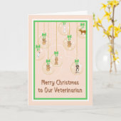 獣医/スタッフ向けクリスマスカード カード (黄色い花)