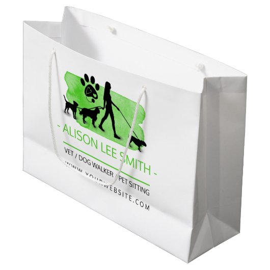 獣医/ドッグウォーカー/ペットケア大抱き枕 ラージペーパーバッグ (正面アングル)