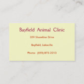 獣医/ペットの世話の名刺 名刺 (裏面)