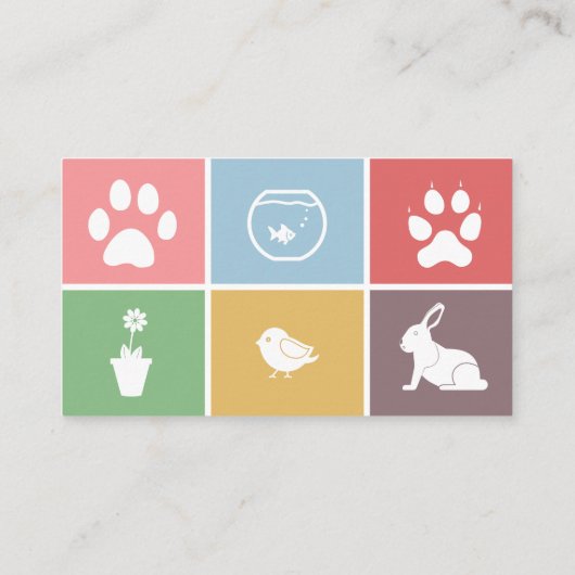 獣医、ペット、カラースクウェアアポイントメントカード 名刺 (裏面)