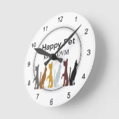 獣医 ラウンド壁時計 (傾斜)