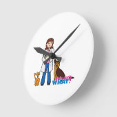 獣医 ラウンド壁時計 (傾斜)