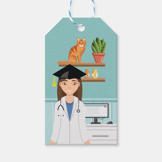 獣医 卒業 ドクター 獣医学修士（DVM） 卒業祝い ギフトタグ (正面)