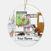 獣医-女性 セラミックオーナメント (左)