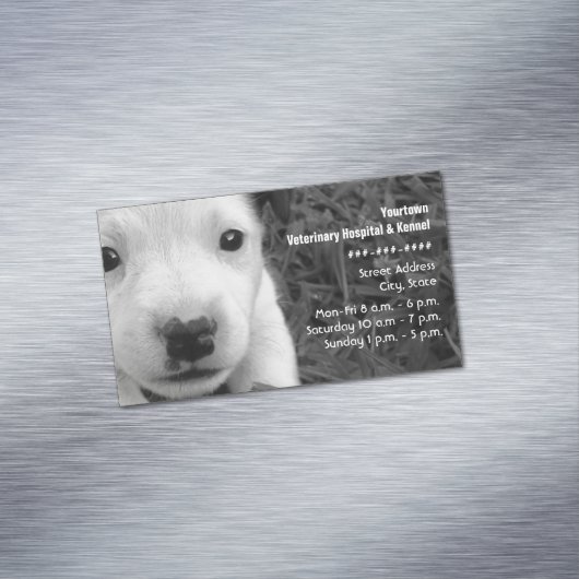 獣医/犬小屋の子犬の磁気名刺 マグネット名刺 (インサイチュ)