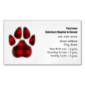 獣医/犬小屋の格子縞の磁気名刺 マグネット名刺 (正面)