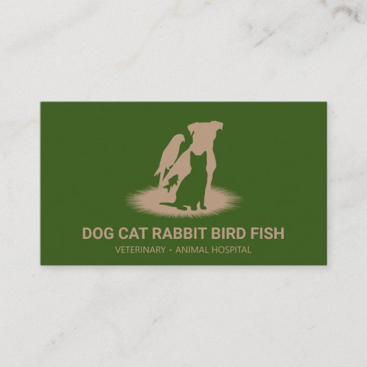 獣医 猫 犬 鳥 うさぎ 魚 名刺 (正面)